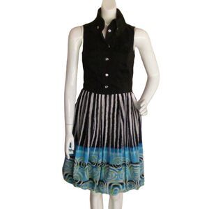 new FRANK LYMAN Dress, 10, Bubble hem, Sleeveless, Black/White, Side zip